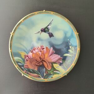 Cyndi Nelson | Decorative Plate with Hummingbird and Flowers | Pickard | c. 90s